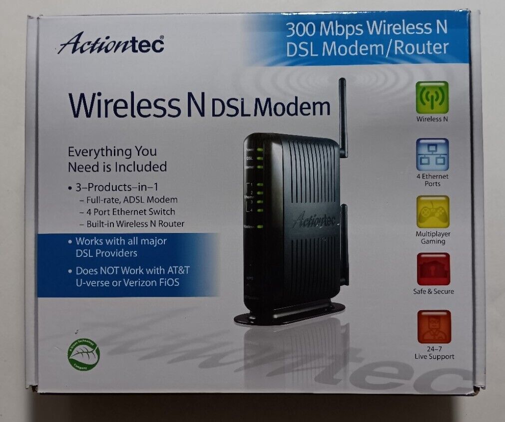 ACTIONTEC 300 Mbps Wireless N DSL Modem/Router GT784WN-01