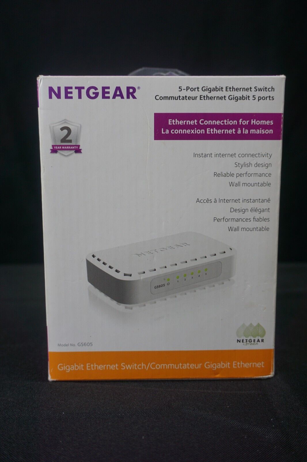 Brand New NETGEAR GS605 5-Port Gigabit Ethernet Unmanaged Switch White
