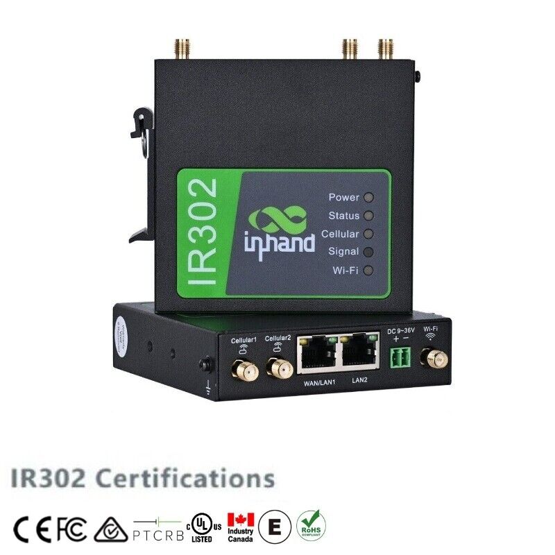 InHand Networks IR302 Wireless Industrial 4G Router IO Port LTE CAT4 Unlocked