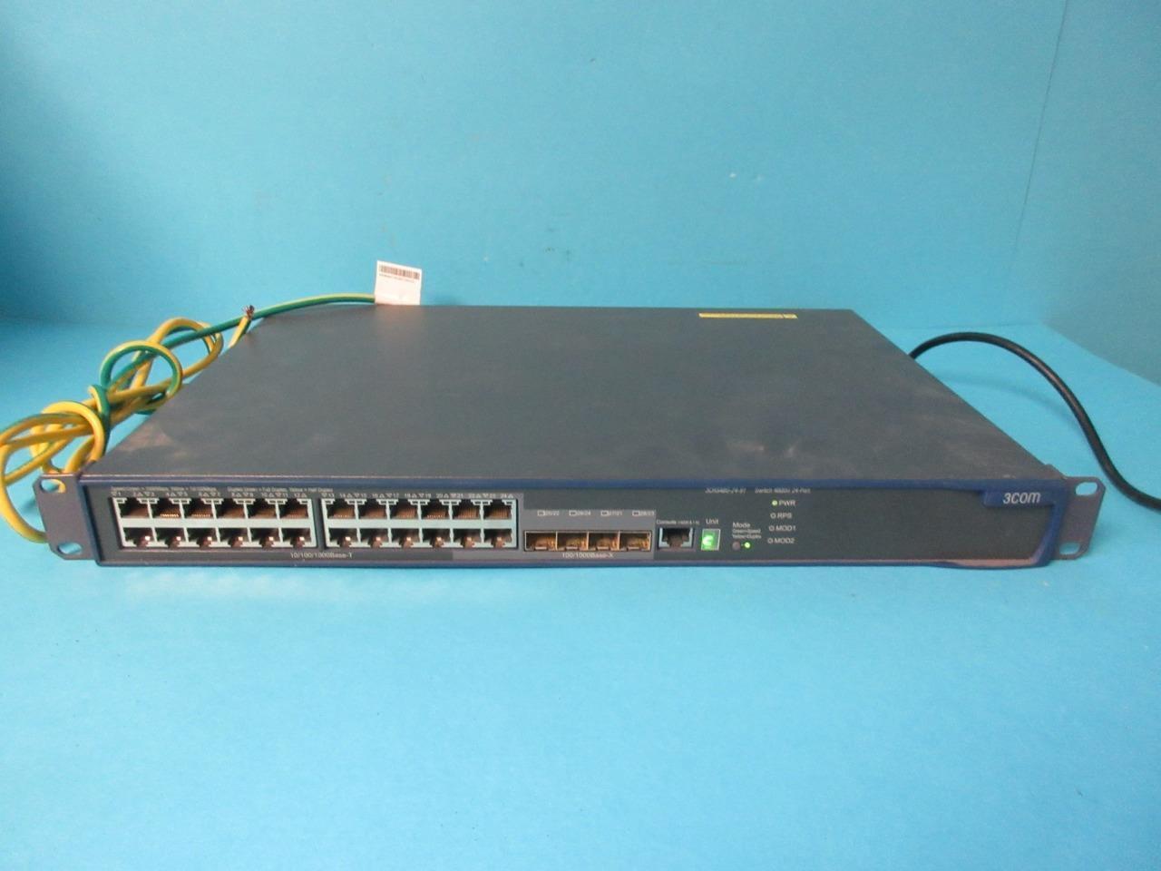 3Com 24-Port 4800G PoE Gigabit Ethernet Network Switch 3CRS48G-24-91 Tested