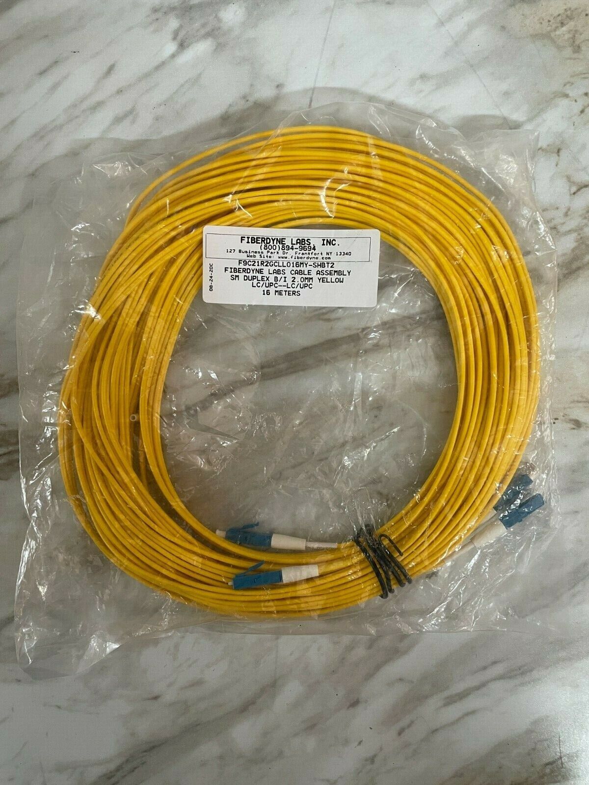 Fiberdyne Labs SM Duplex B/I 2.0mm LC/UPC - LC/UPC 16M Fiber Optic Cable