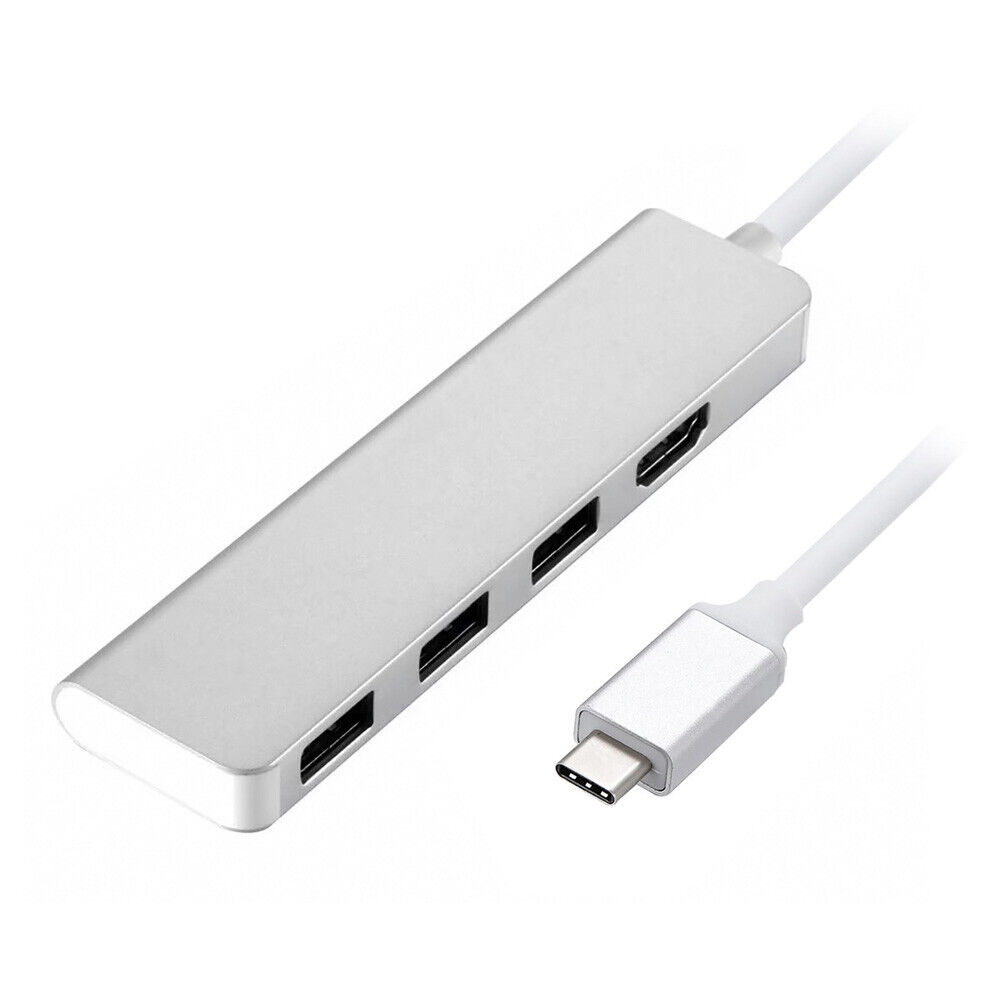 Thunderbolt USB 3.1  to HDMI / USB 3.0 3 Port Hub Adapter Type-C USB-C Aluminum