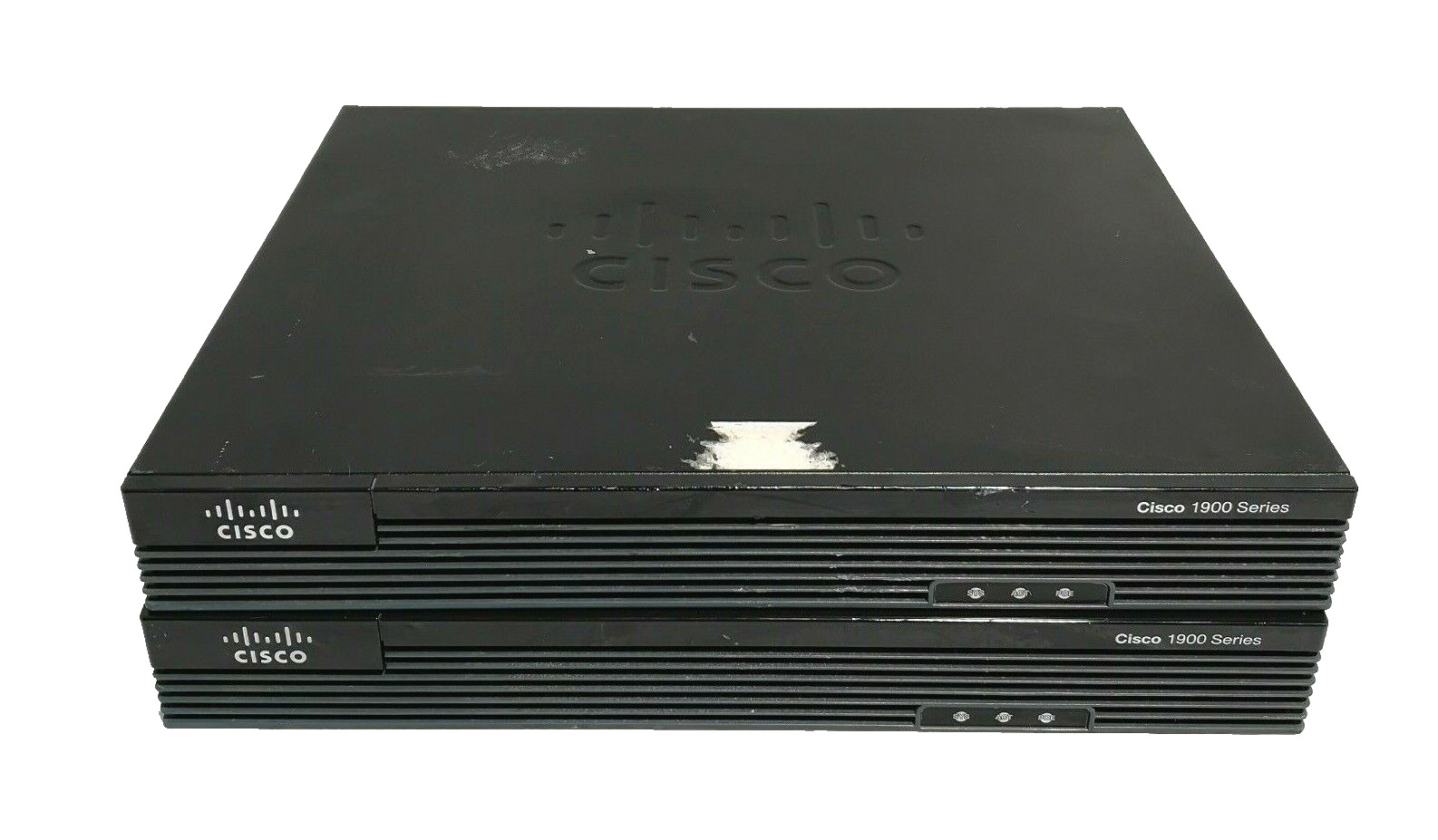 Lot of 2 Cisco 1900 Series 1921 Rack Mountable Gigabit Network Router