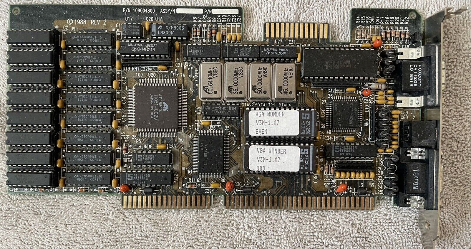 ATI VGA Wonder-16 ISA Graphics Card REV 2 V3M-1.07 RARE