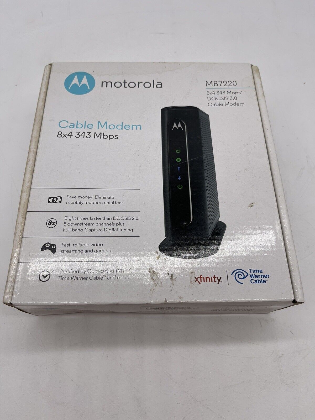 Motorola 8x4 Cable Modem, Model MB 7220, Docsis 3.0