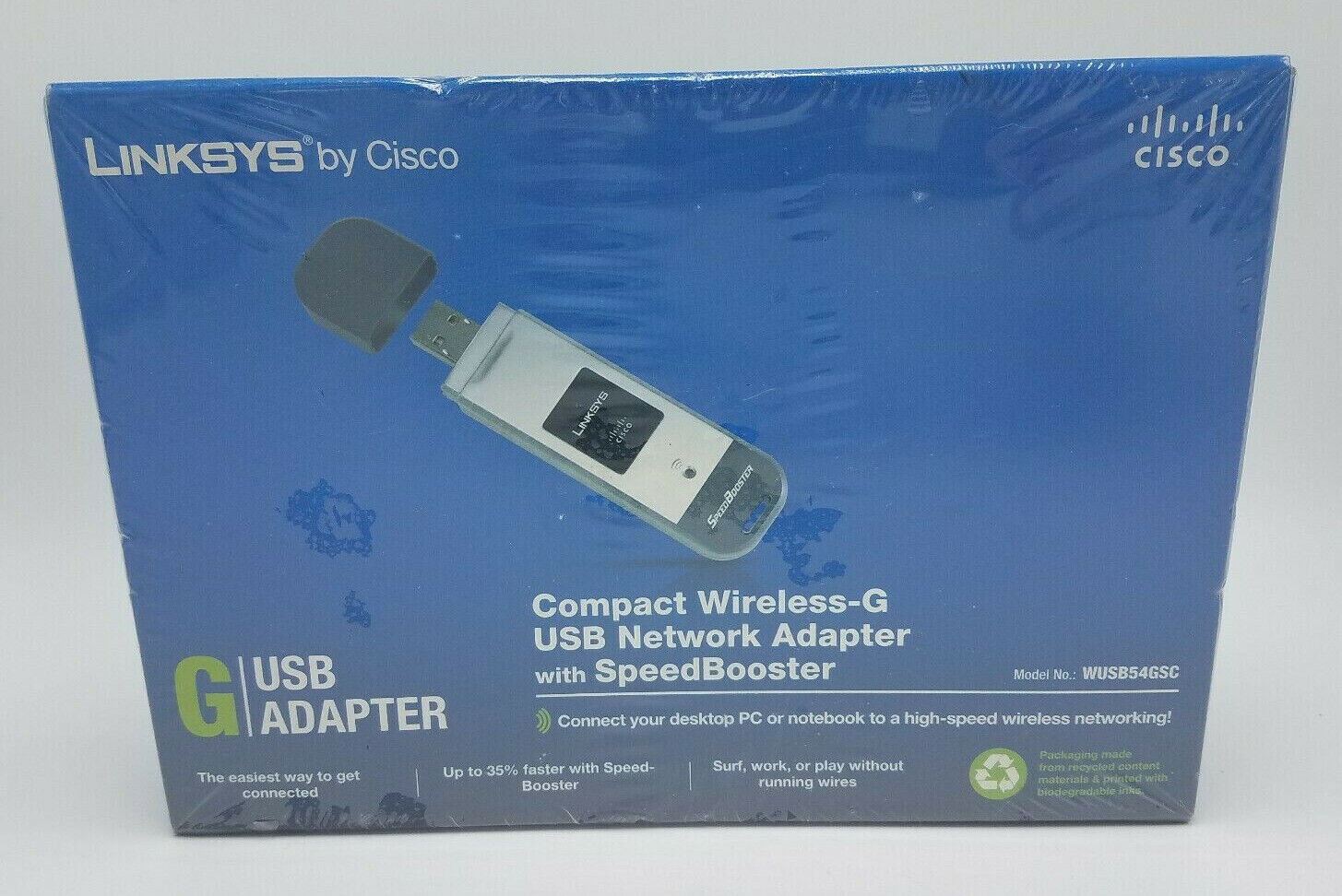 Cisco-Linksys WUSB54GSC Compact Wireless-G USB Network Adapter with SpeedBooster