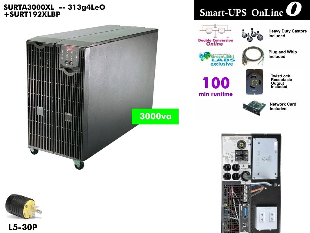 313g4leO~ APC Online Mobile UPS Cart II 3000va -120v XR Run #Exclusive