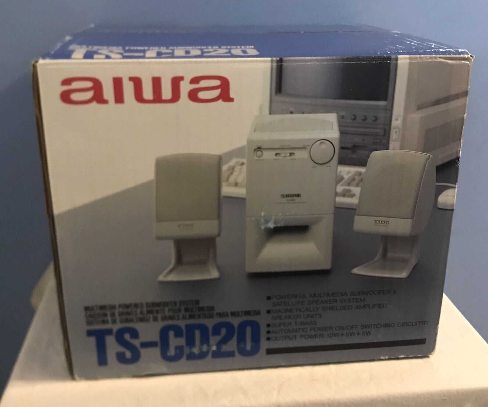 Vintage AIWA TS-CD20 PC Multimedia Powered Subwoofer Speaker System NEW in Box