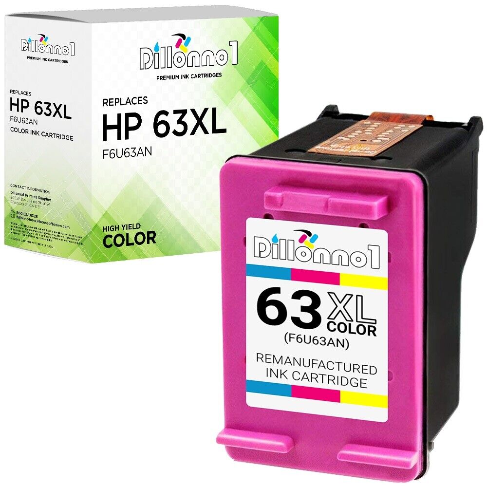 For HP 63XL Color Ink Cartridge Officejet 3830 4650 4652 Envy 4520 4512