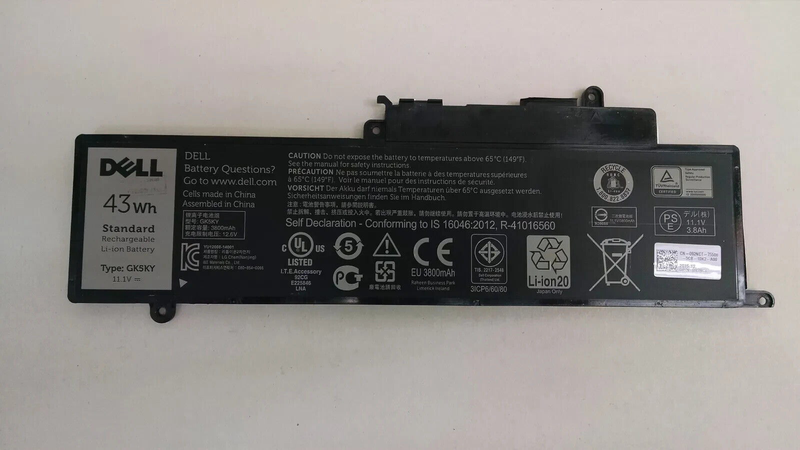 Dell GK5KY 6 Cell 43Wh Laptop Battery for Inspiron 3000 Series