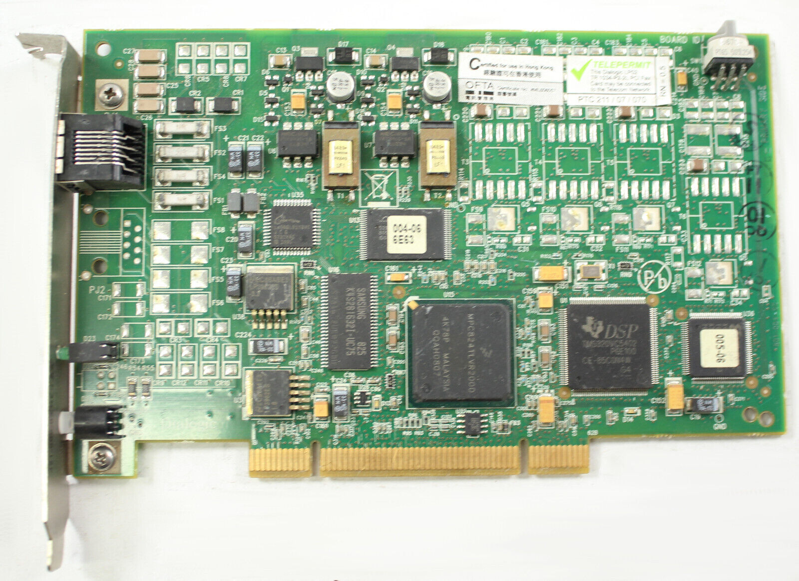 BROOKTROUT TR1034-P2-2L-R HALF PCI VOICE FAX BOARD 901-004-05 801-004-05 AF2 