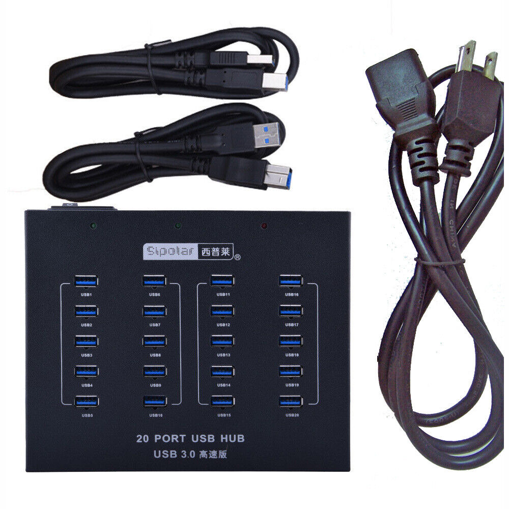 Industrial Grade USB 3.0 Hub 20 Port High Speed Data Transfer and Powered