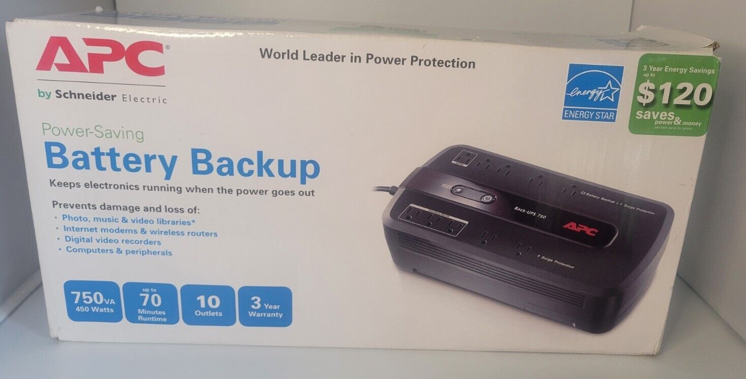 GENUINE APC BE750G 750A Back-UPS Battery Backup & Surge Protector SEALED in BOX