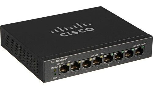 Cisco SG110D-08HP 8-Port Gigabit PoE Unmanaged Switch SG110D-08HP-JP