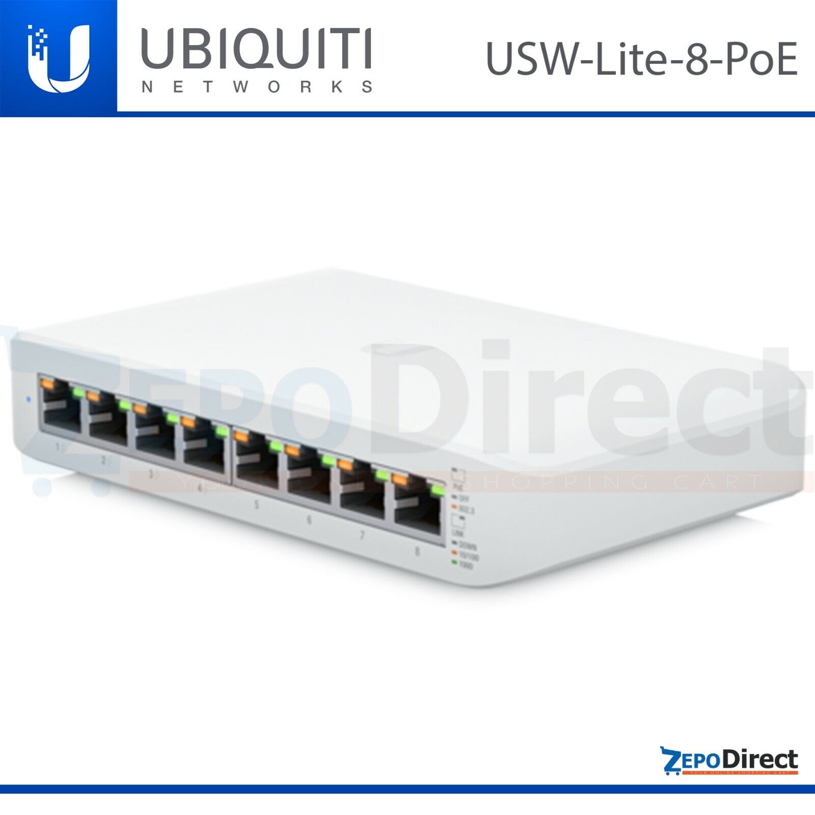 Ubiquiti Networks UniFi Managed Layer 2 Switch Lite 8 PoE 60W, USW-Lite-8-PoE