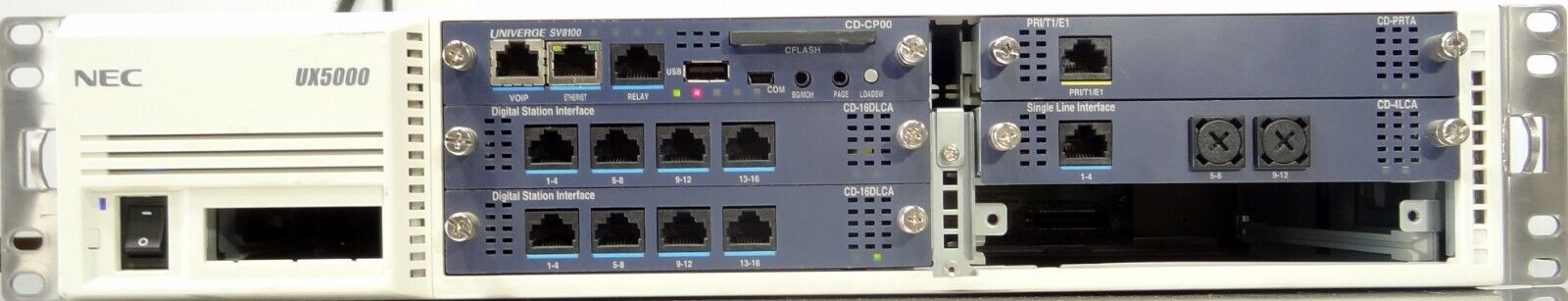 NEC CHS2U-US SV8100/SV8300 w/ CD-CP00, 2x(CD-16DLCA), CD-PRTA, CD-4LCA Modules