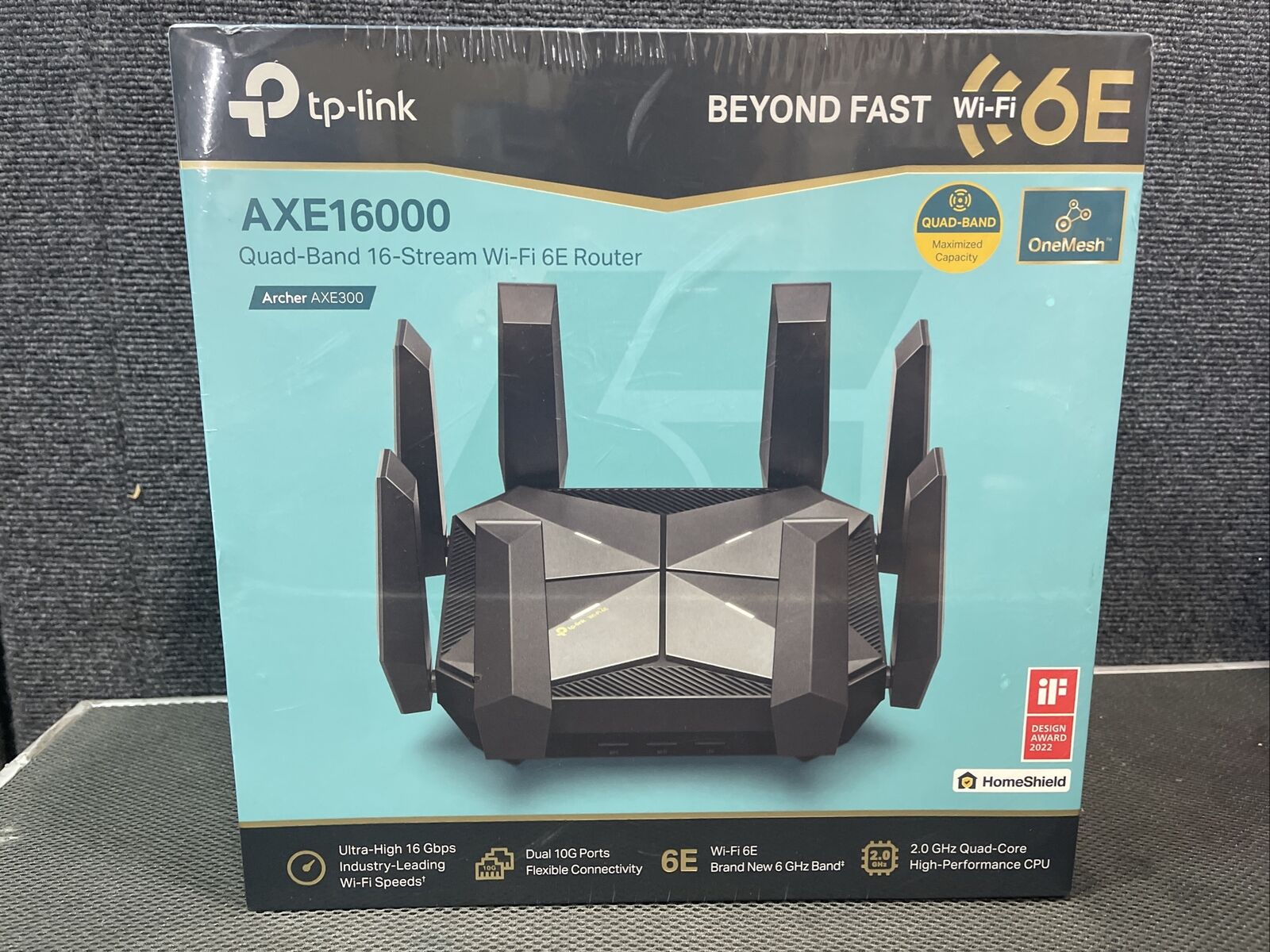 TP-LINK AXE16000 Quad-Band 7 Ports Wi-Fi 10Gbps Gaming Router BLACK NEW