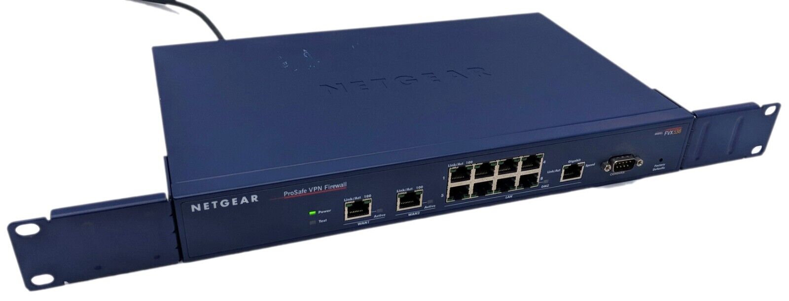 NETGEAR ProSafe FVX538 v2 VPN Firewall Dual Wan Switch 8 Ports 10/100 - Tested