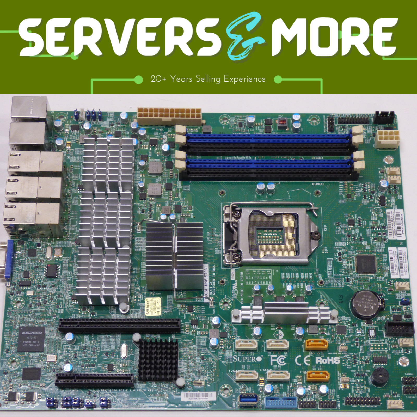 Supermicro X10SLH-N6-ST031 Server Board | Socket LGA 1150 | Up to 32GB DDR3 ECC