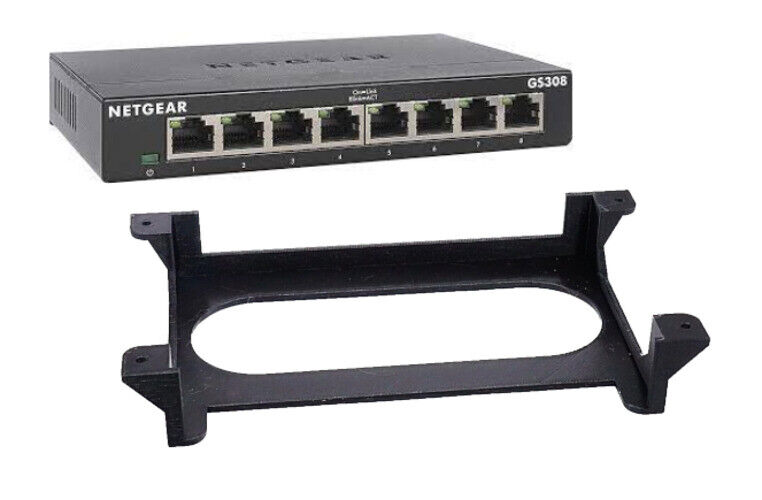 Wall Mount for NetGear GS308V3 Network Switch (GS308e, GS308T, GS308EPP, GS305)