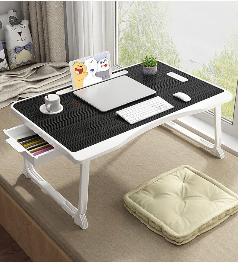 Foldable Laptop Tray Lap Desk Stand Writing Bed Table Notebook Tray Cup Slot