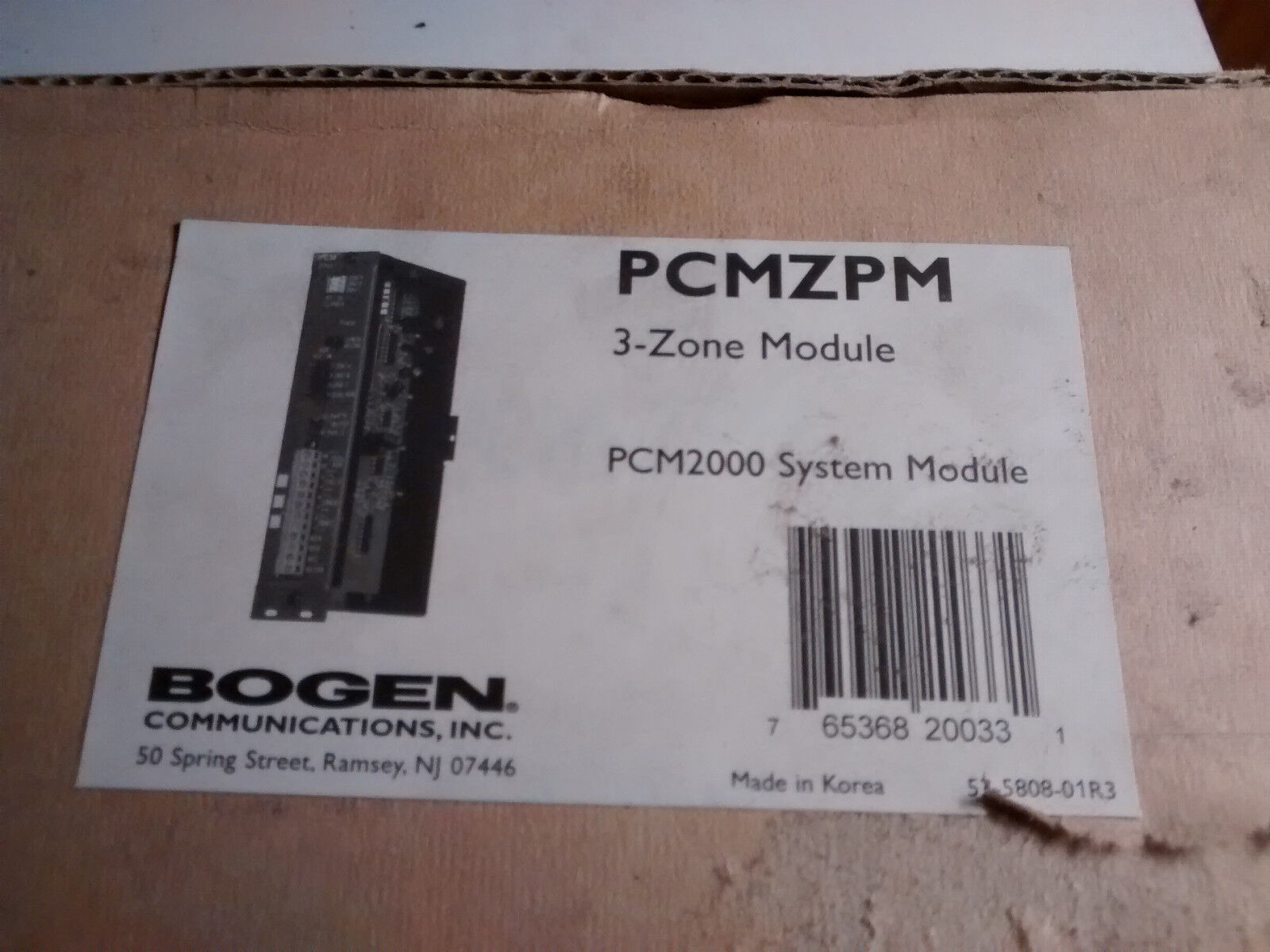 NEW in Box, Bogen PCMZPM 3-Zone Module for PCM2000 System Programmable Talk Back
