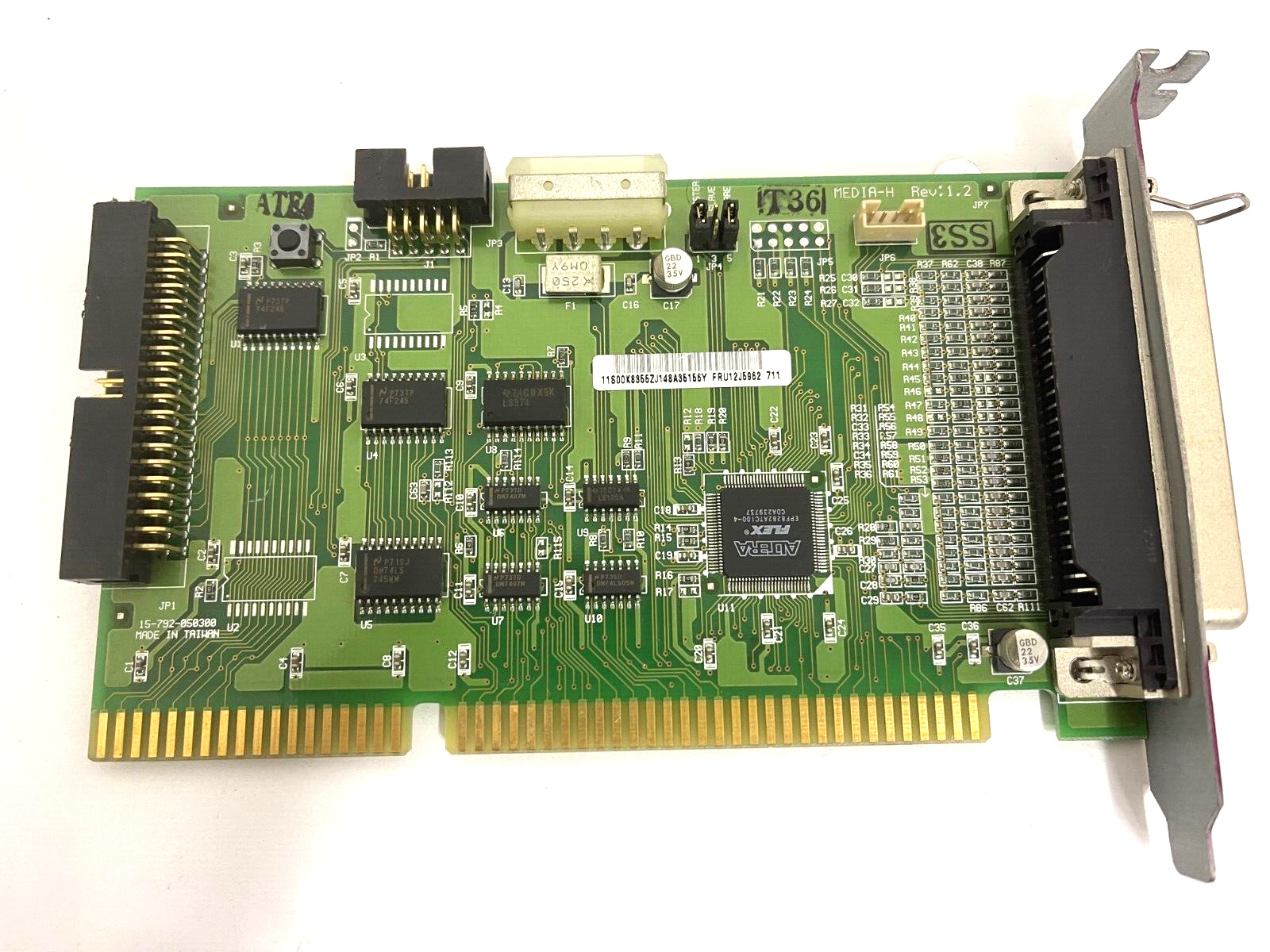 RARE VINTAGE MEDIA-H REV 1.2 ISA SCSI CARD 50 PIN SCSI EXT CENTRONIC SCSI MXB139
