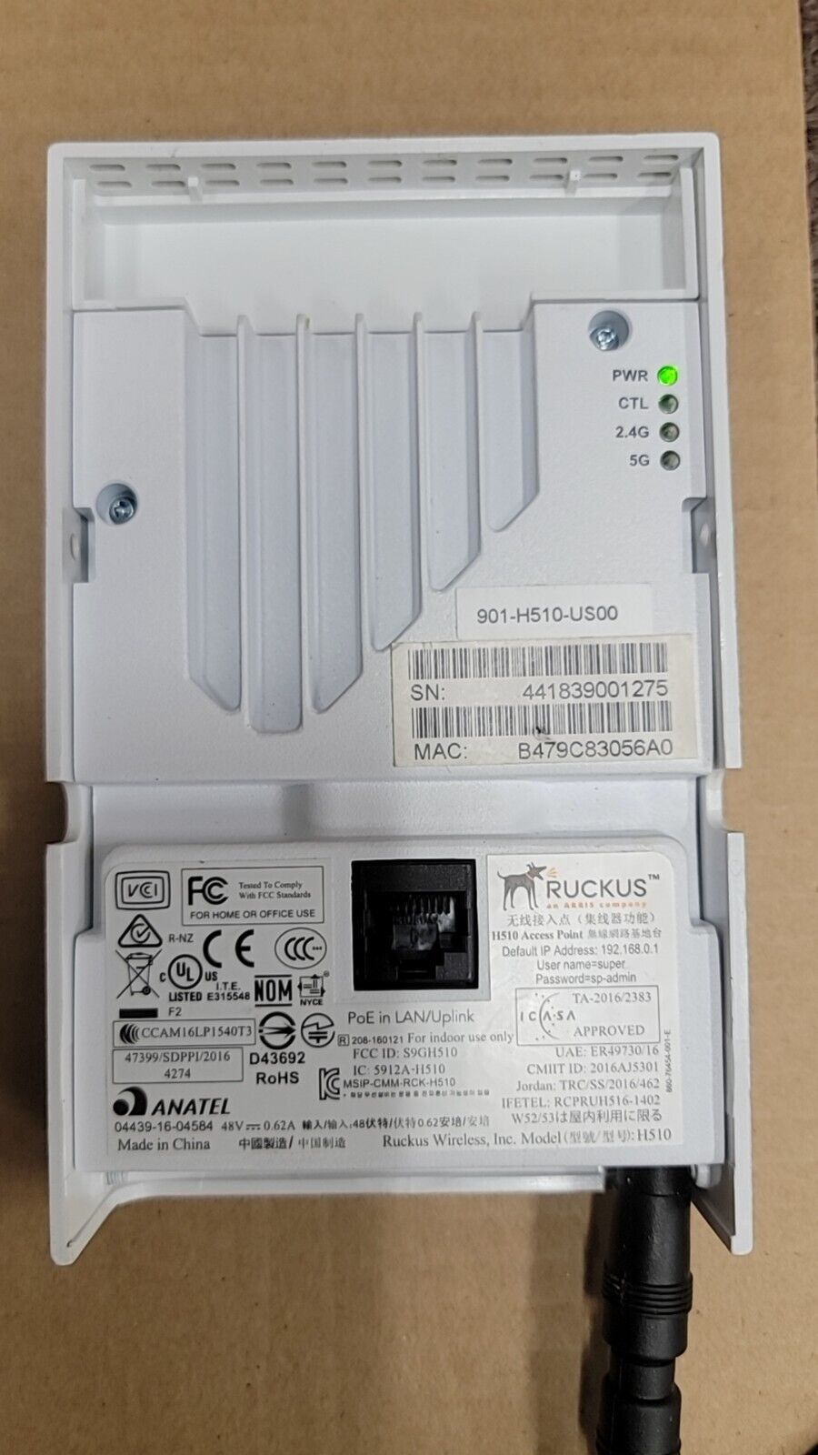 Ruckus ZoneFlex H510 Dual Band Wireless Switch 901-H510-US00 Access Point