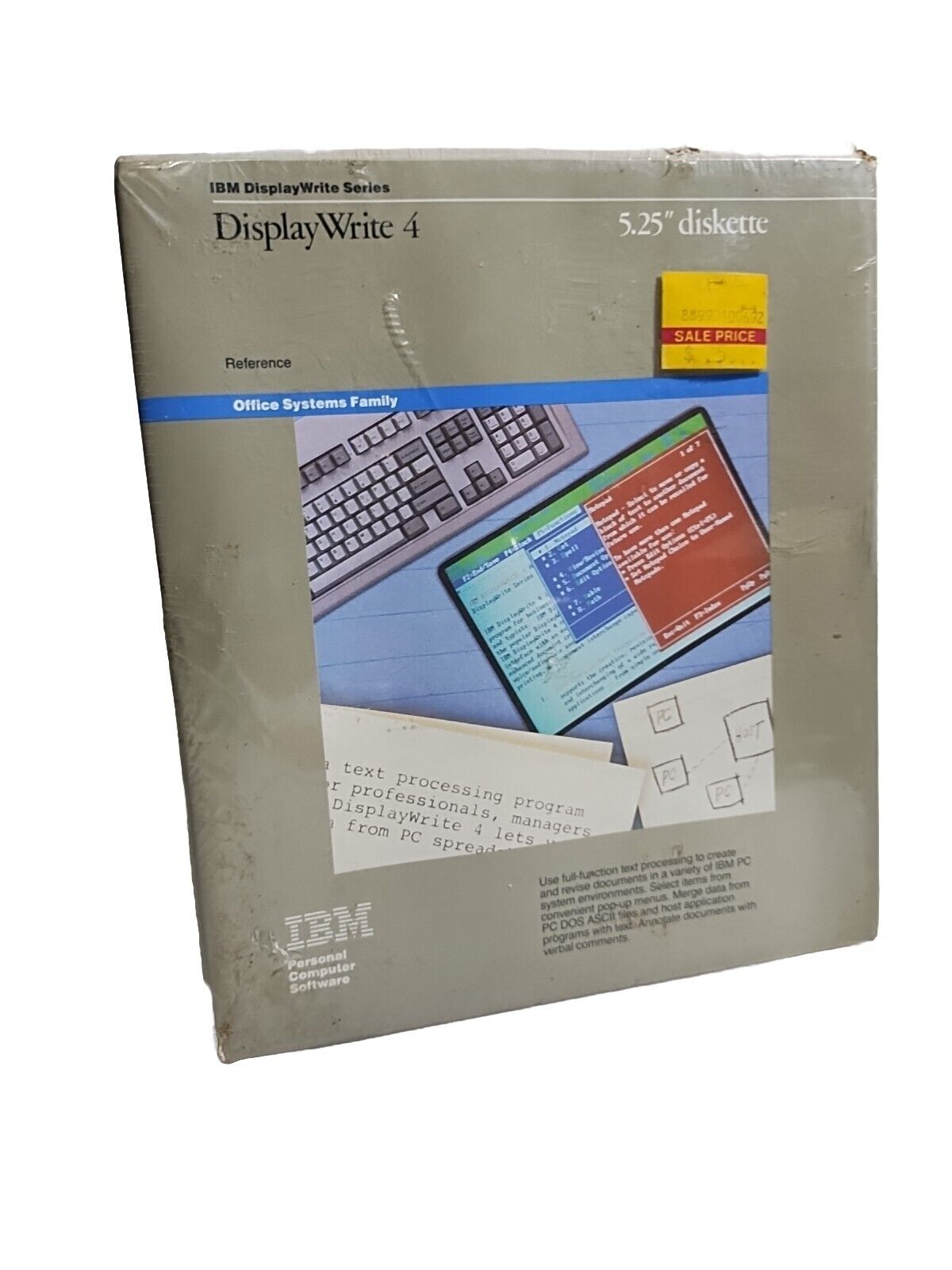 IBM DisplayWrite 4 Series 3.5 Diskette Computer Software PC Dos 3.20 Rare 1986