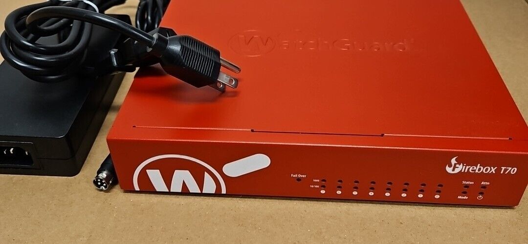 WatchGuard Firebox T70 Network Security/Firewall WS7AE8 With Power Adapter Cord