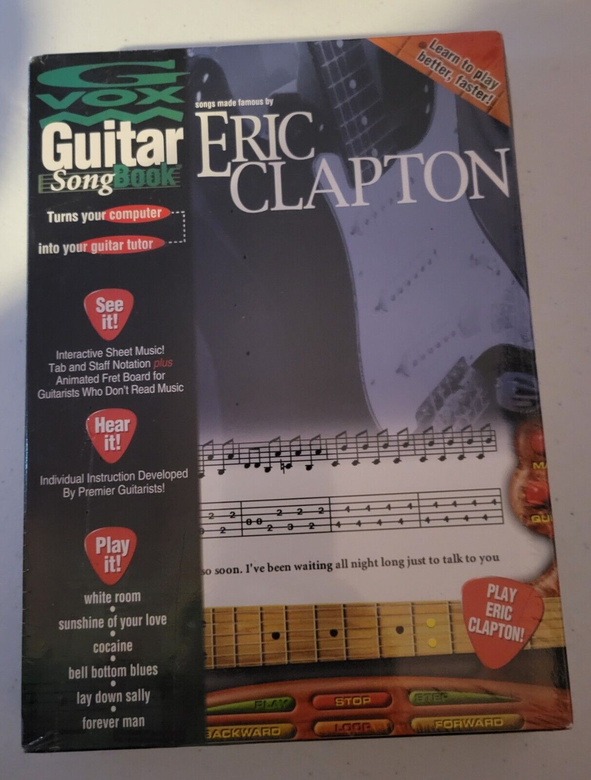 G-VOX Guitar Songbook: Eric Clapton, CD-ROM, PC, Windows 95, SEALED, Vintage