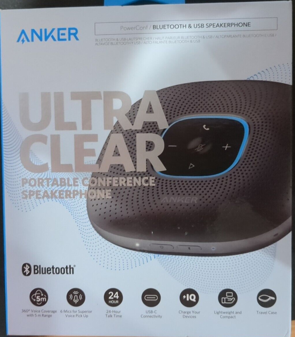 Anker PowerConf Bluetooth Conference Speaker 6 Mics 24H Call App A3301