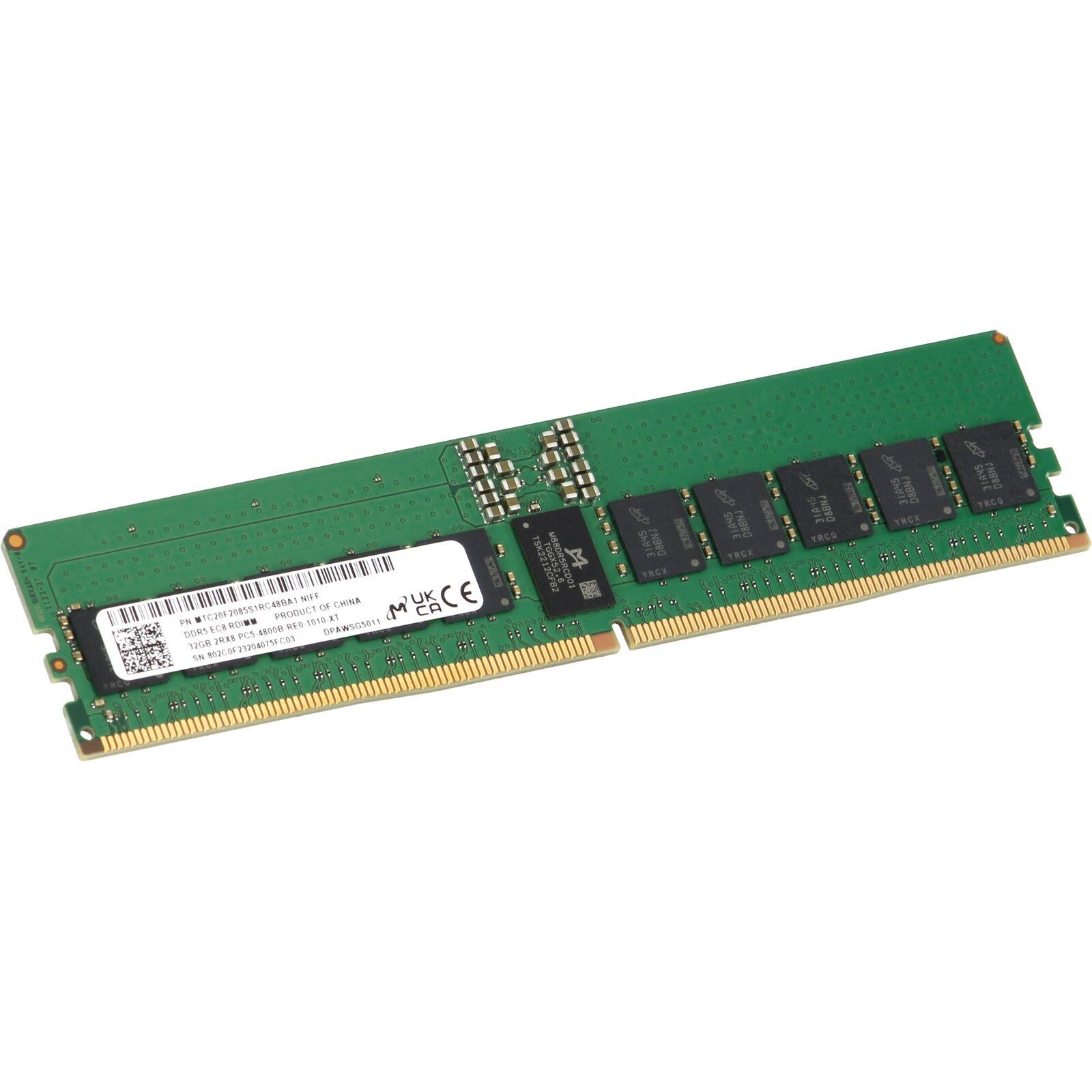 Micron 32GB 2Rx8 DDR5 RDIMM- 4800MT/s (MTC20F2085S1RC48BA1-OSTK)