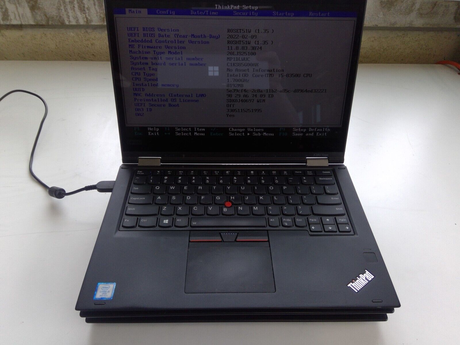 Lot of 3 Lenovo ThinkPad X380 YOGA i5-8350U 1.7GHz 128GB SSD 8GB RAM Bad Battery