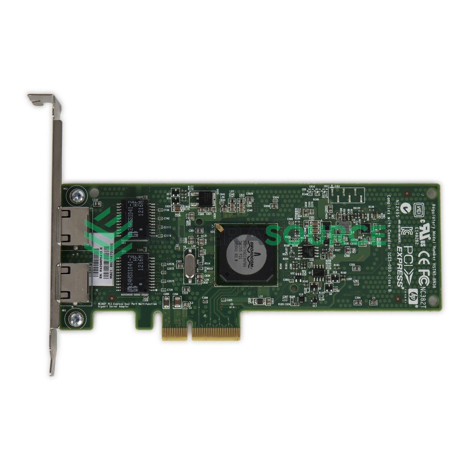 HP 458491-001 Dual Port 1GBASE-T NC382T PCIe Server Adapter