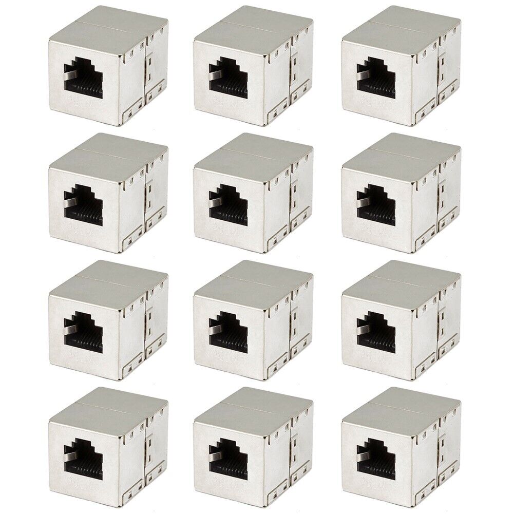 12 Pcs Cat5e RJ45 Network LAN Ethernet Shielded Coupler Connector Cable Joiner