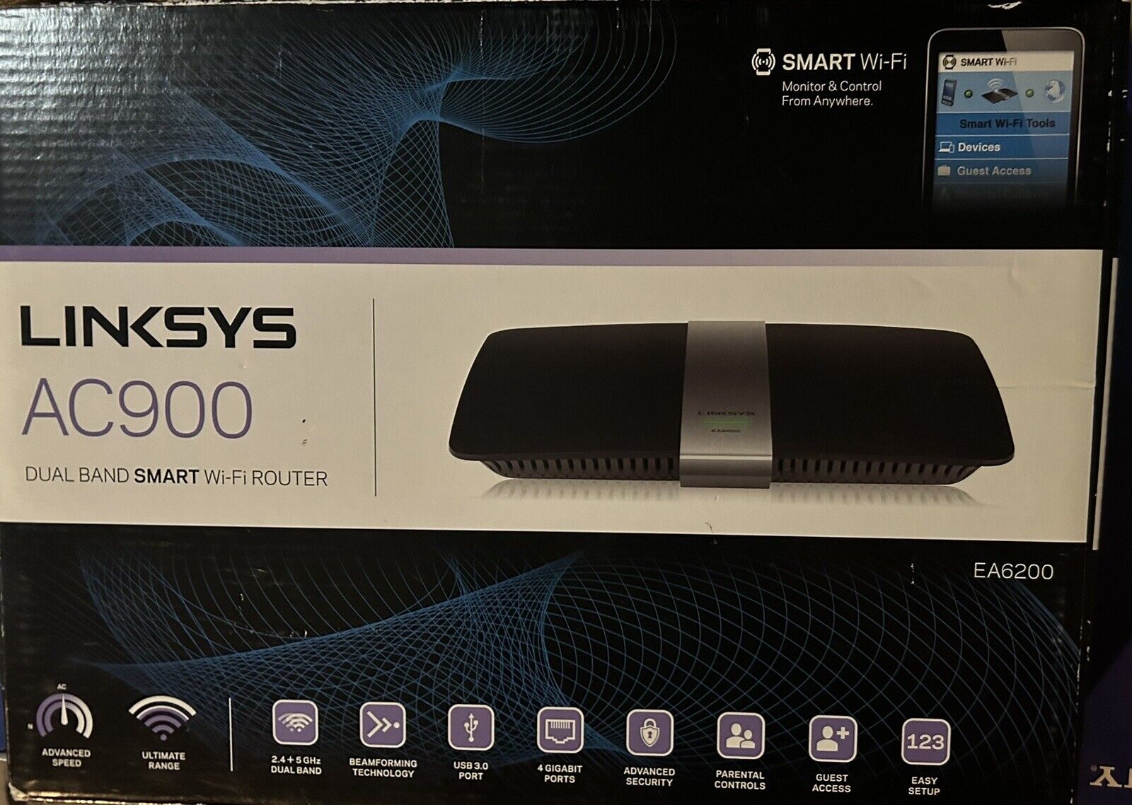Linksys AC900 Dual Band Smart Wi-Fi Router For Streaming And Video