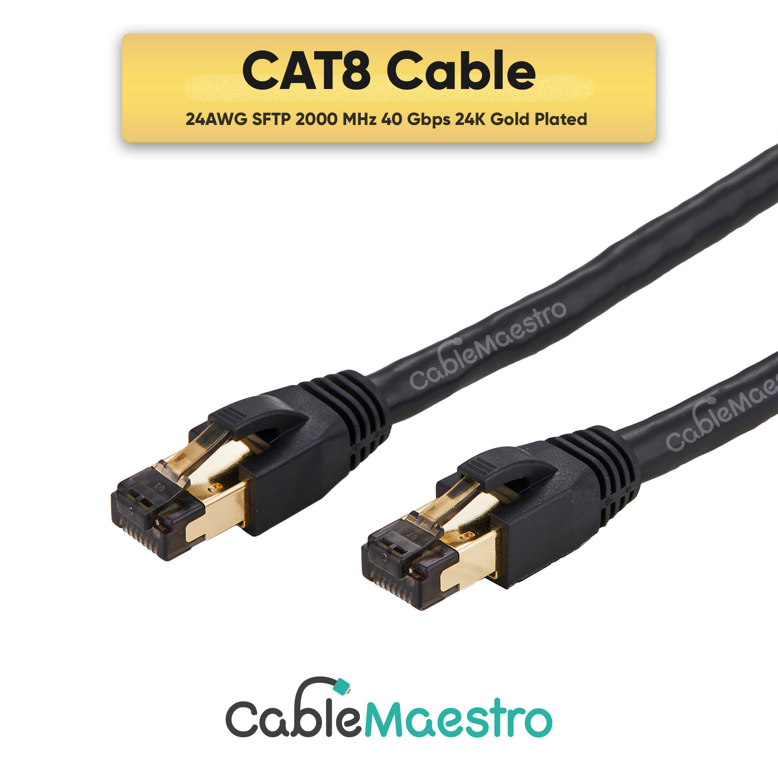 CAT8 Ethernet Cable Cord Patch Copper 26AWG SFTP Shielded RJ-45 0.5-75FT Lot