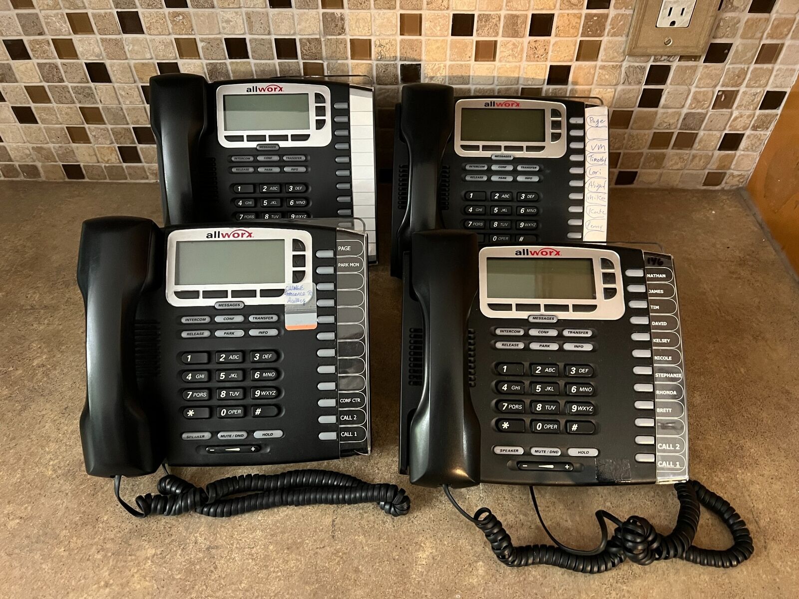 Lot Of 4 Allworx 9212L VoIP IP Business Telephone W/ Backlit Display Black /W