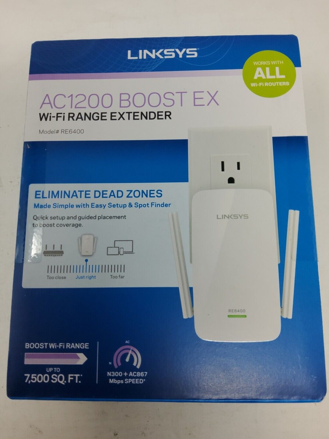 Linksys AC1200 BOOST EX WiFi Range Extender