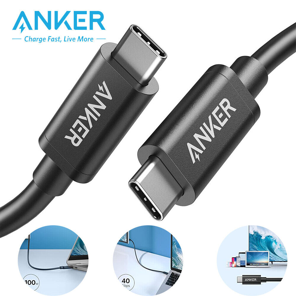 Anker Thunderbolt 3.0 USB C Charger Cable 100W Charging 40Gbps Sync for Macbook