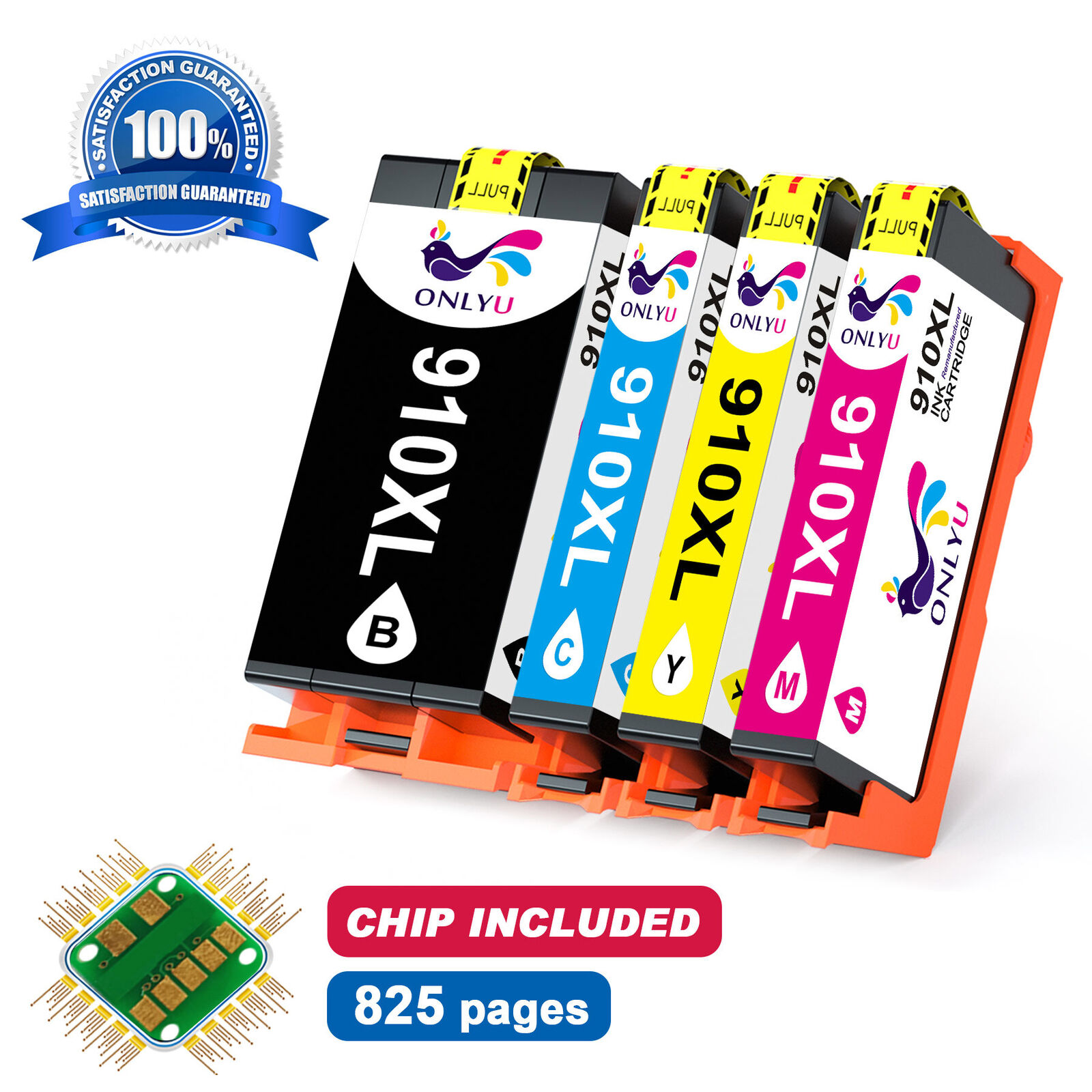 4PCS 910XL Ink Cartridge for HP 910 OfficeJet Pro 8010 8020 8021 8022 8028 8035