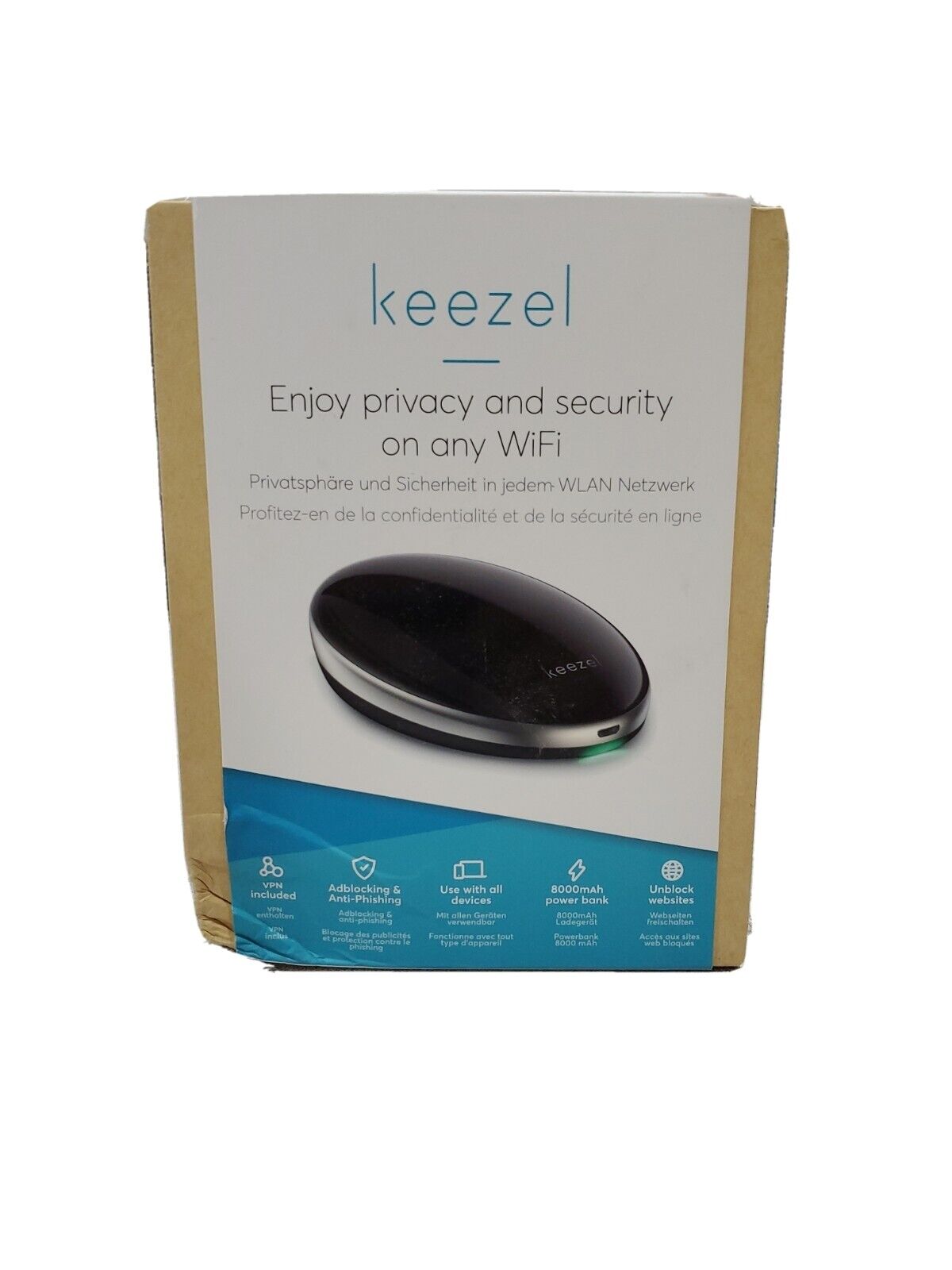 Keezel Portable Wifi Privacy Security Device - New unopened box.