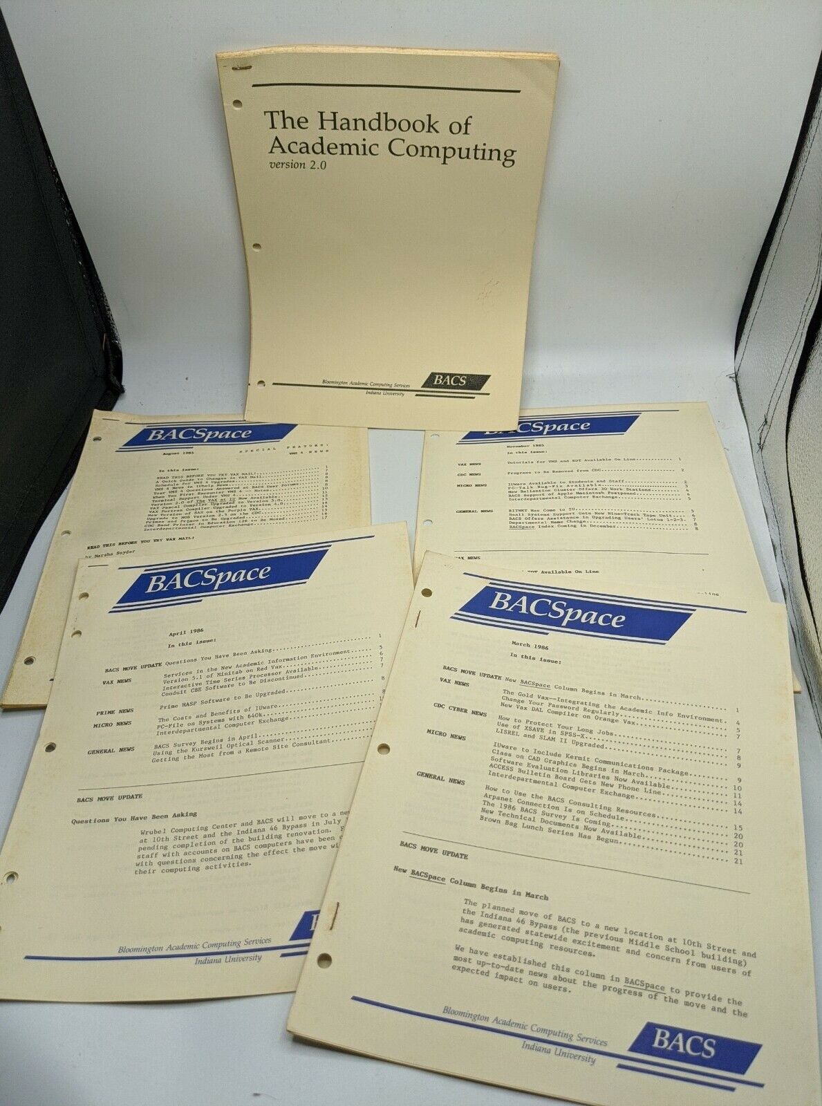 BACSpace Indiana University Bloomington 1985 Lot Rare Early Computer VTG History
