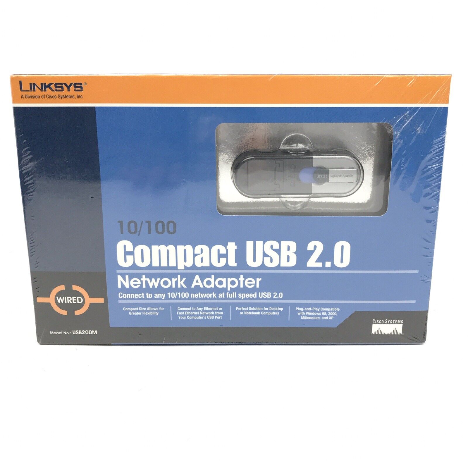 NIB Linksys Model USB200M Compact USB 2.0 Network Adapter