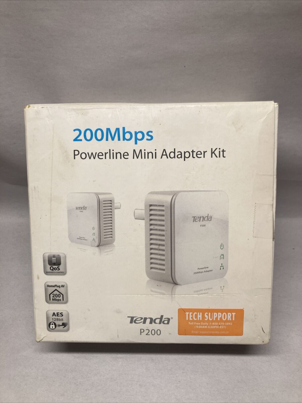 Tenda P200 Powerline Mini Adapters Up to 200Mbps PLC Adapters - New open box