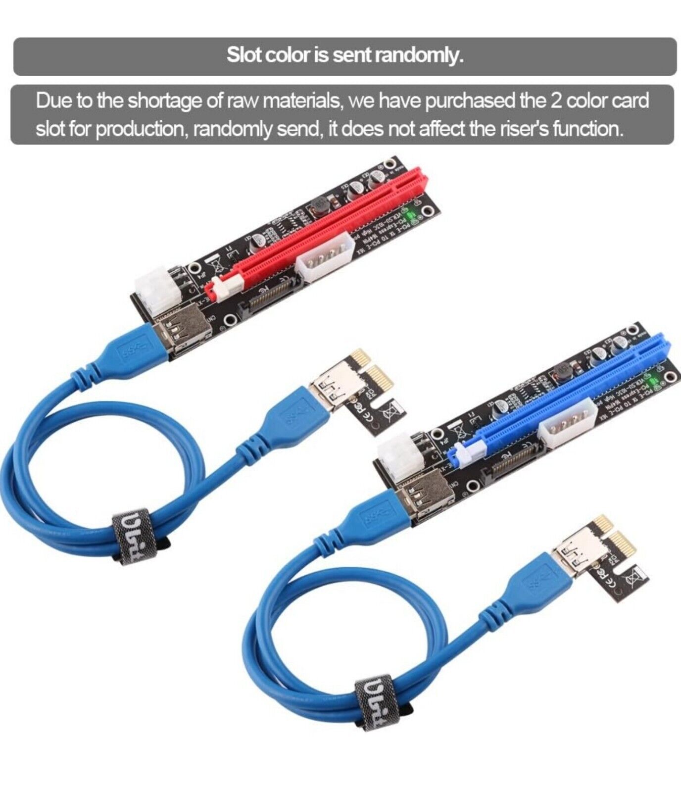 Ubit 12 Pack Latest PCI-E Riser Adapter Card W Led Notice + 60cm USB 3.0 Cable 