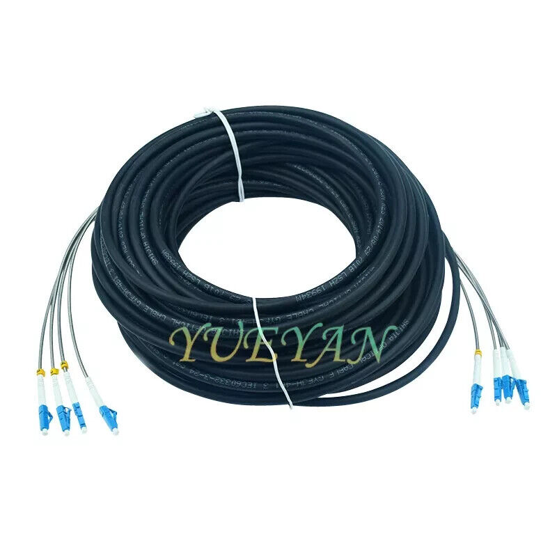 300M Field Outdoor LC-LC UPC 4 Strand 9/125Single Mode Fiber Optical Patch Cord