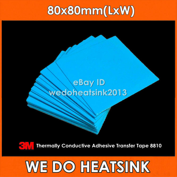 10pcs 3M 8810 80x80mm Blue Thermal Adhesive Transfer Heat Sink Cooler Tape