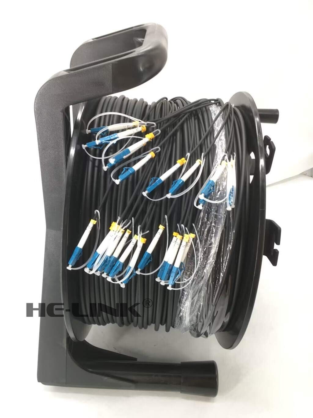 200M LC-LC Outdoor Armored Singlemode 12 Strands with Fiber Tactical Cable Reel